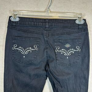 Women’s Black Bootcut Bedazzled Jeans Size 9 Angels Jeanswear Rhinestones Y2K